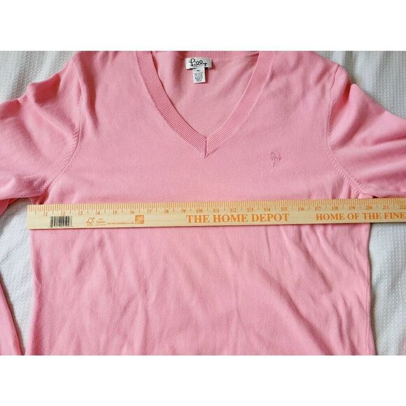 Lilly Pulitzer womens V-Neck Sweater Bubblegum Pink Size XL - Picture 3 of 6